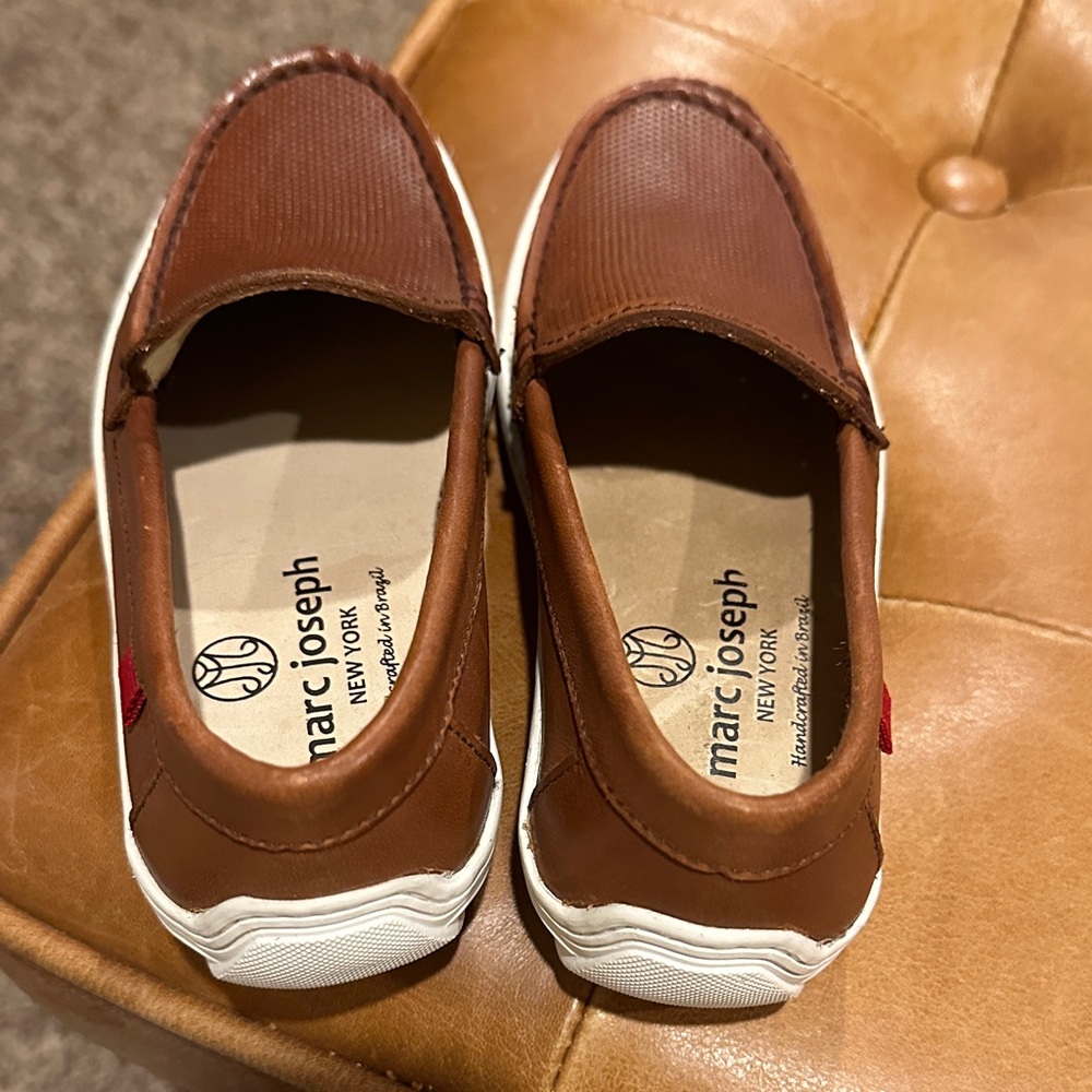 Marc Joseph Tan Leather Men's Slip-Ons - Picture 5 of 6